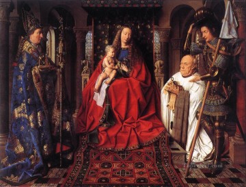 vincent laurensz van der vinne Painting - The Madonna with Canon van der Paele Renaissance Jan van Eyck